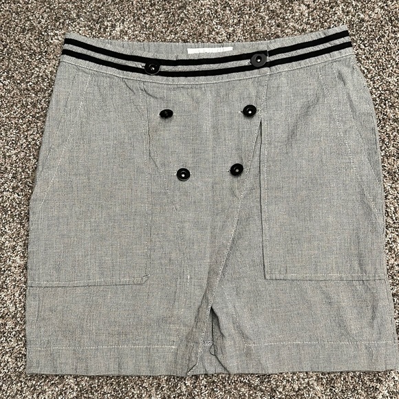 Grey black button mini skirt - Picture 1 of 5